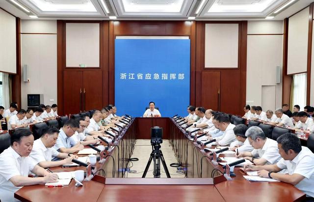 8月10日,省委、省政府召开全省防御应对13号台风“白海豚”工作视频会议,省委书记王浩主持并讲话。潮新闻记者 魏志阳 摄